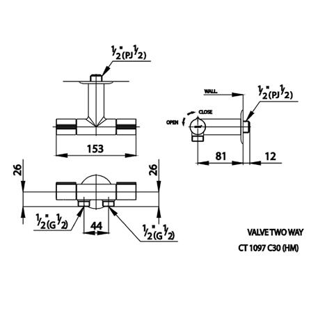 วาล์วฝักบัว 2 ทาง COTTO CT1097C30(HM)_1
