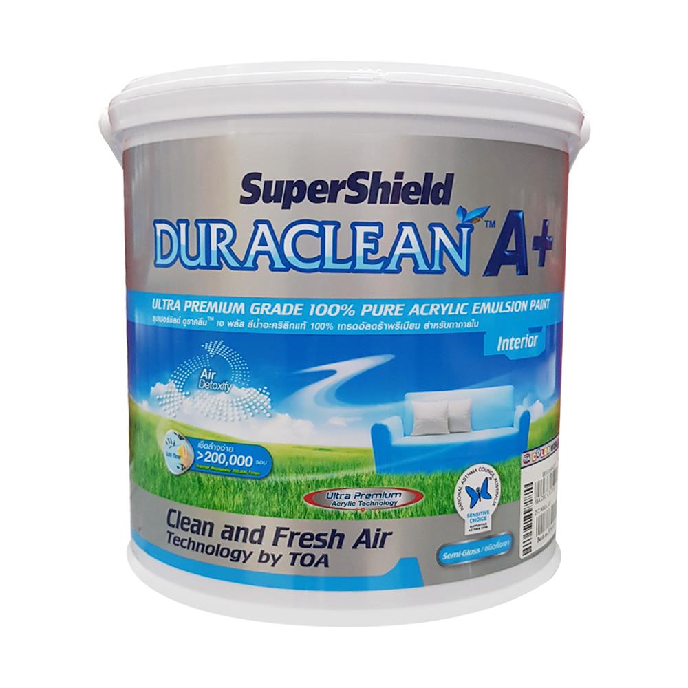 สีน้ำทาภายใน ชนิดกึ่งเงา TOA SUPERSHIELD DURACLEAN A PLUS 0100 สีขาว 1 แกลลอน