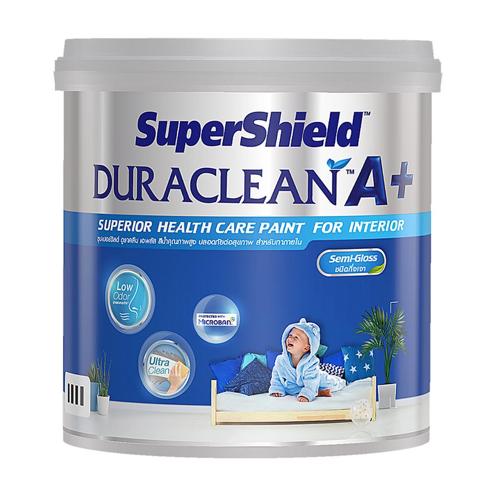 สีน้ำทาภายใน TOA SUPERSHIELD DURACLEAN A PLUS 0100 สีขาว กึ่งเงา 2.5 แกลลอน