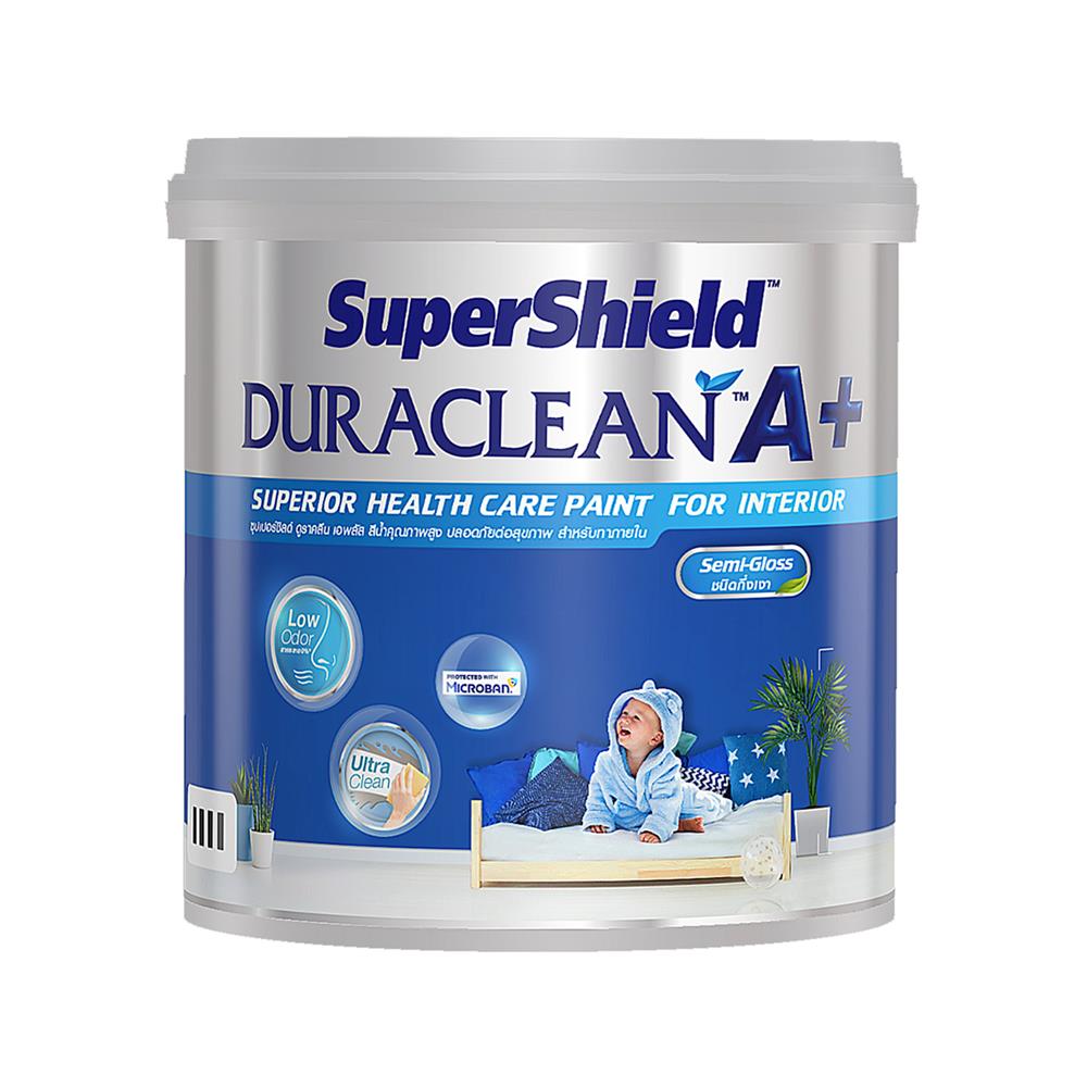 สีน้ำทาภายใน TOA SUPERSHIELD DURACLEAN A PLUS BASE A กึ่งเงา 2.5 แกลลอน