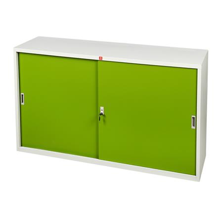 ตู้เหล็กบานเลื่อนทึบ LUCKY WORLD KSS-150-GG สีเขียว