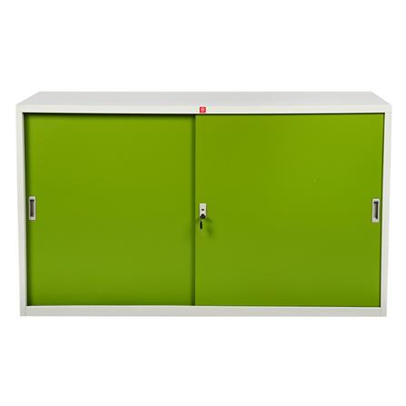 ตู้เหล็กบานเลื่อนทึบ LUCKY WORLD KSS-150-GG สีเขียว_1