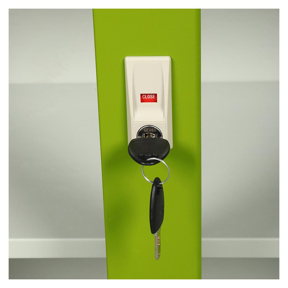 ตู้เหล็กบานเลื่อนกระจก LUCKY WORLD KSG-150-GG สีเขียว