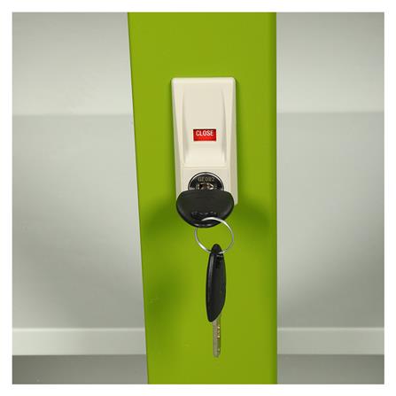 ตู้เหล็กบานเลื่อนกระจก LUCKY WORLD KSG-150-GG สีเขียว_3