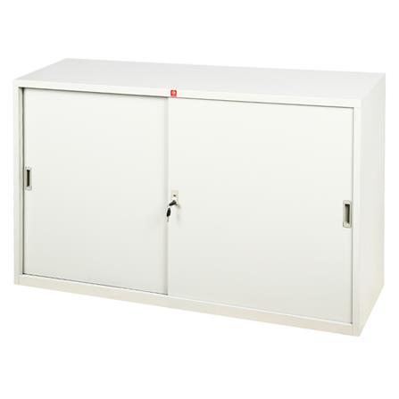 ตู้เหล็กบานเลื่อนทึบ LUCKY WORLD KSS-150-TG สีเทาทราย