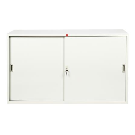 ตู้เหล็กบานเลื่อนทึบ LUCKY WORLD KSS-150-TG สีเทาทราย_1