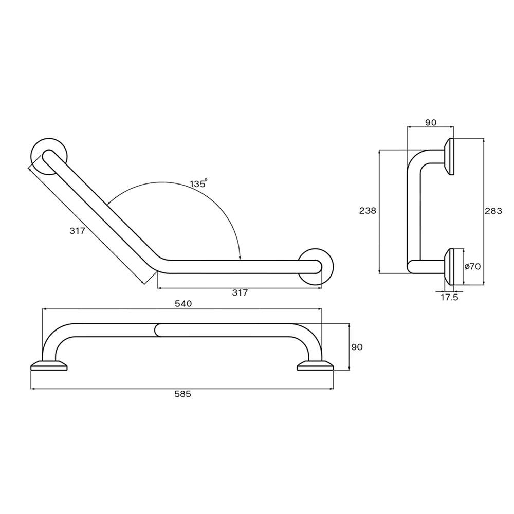 ราวมือจับกันลื่น รูปทรงตัววี HR 6101-30