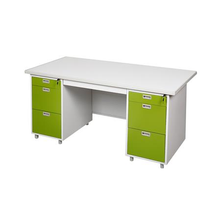 โต๊ะทำงานเหล็ก LUCKY WORLD DX-52-33-GG 159.5 ซม. สีเขียว