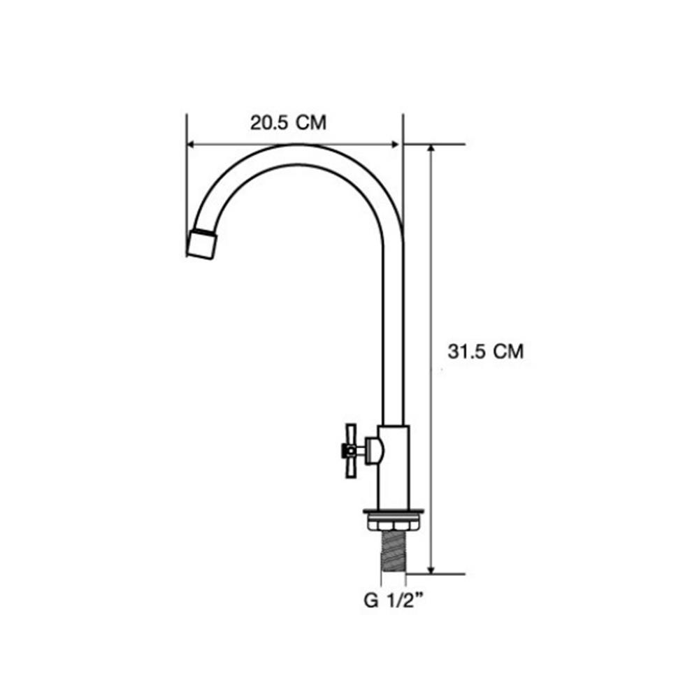 ก๊อกซิงค์เดี่ยวเคาน์เตอร์ MOYA PN-82C12 สีโครม