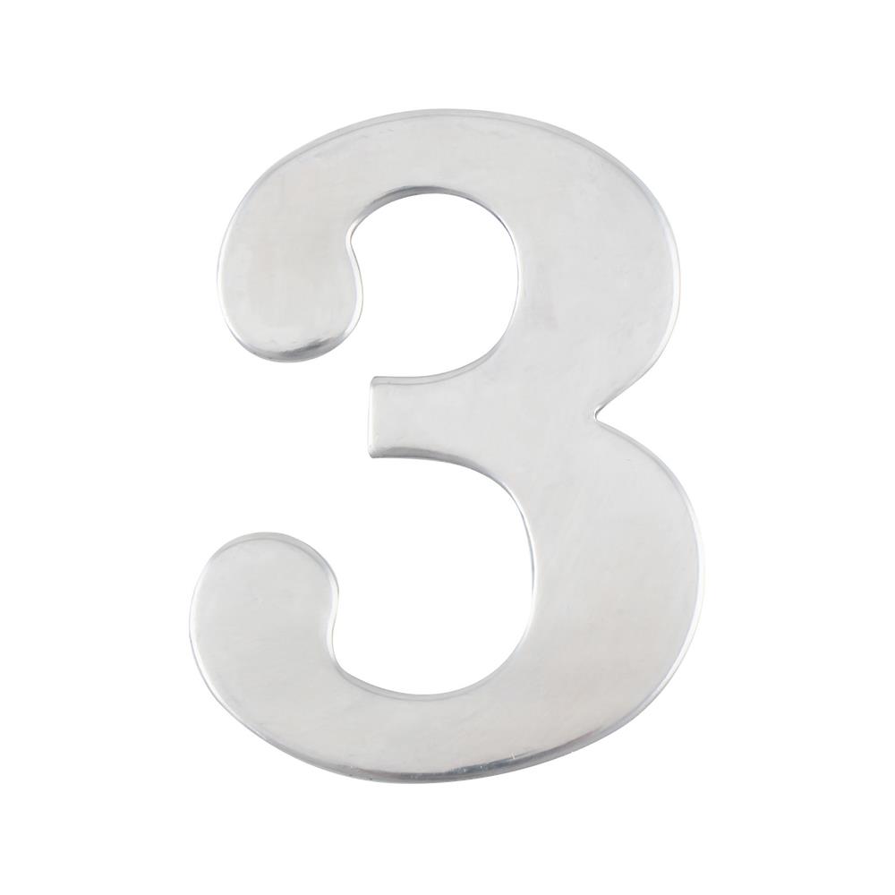 ตัวเลขอารบิค PANSIAM #3 50 มม. สีสเตนเลส