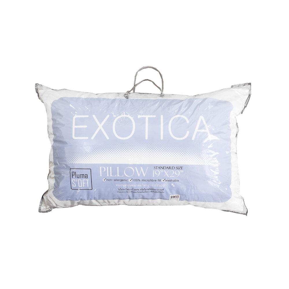 หมอนหนุน ใยสังเคราะห์ EXOTICA MICROFIBER PL1M 19x29 นิ้ว สีขาว