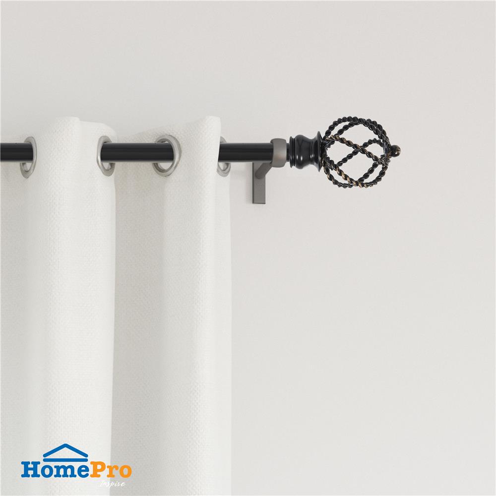 รางเหล็ก ยืดหด HOME LIVING STYLE AQ57S 120-210 ซม. สีดำ