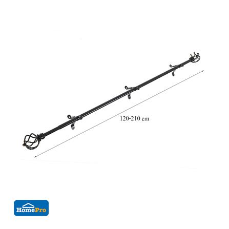 รางเหล็ก ยืดหด HOME LIVING STYLE AQ57S 120-210 ซม. สีดำ_4