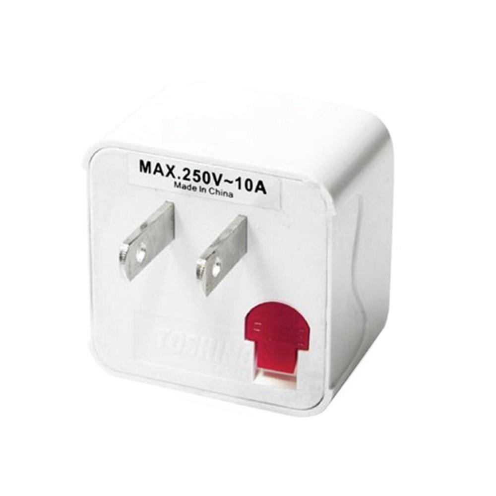 ปลั๊กแปลง 2 ขาแบน TOSHINO FS-18E สีขาว