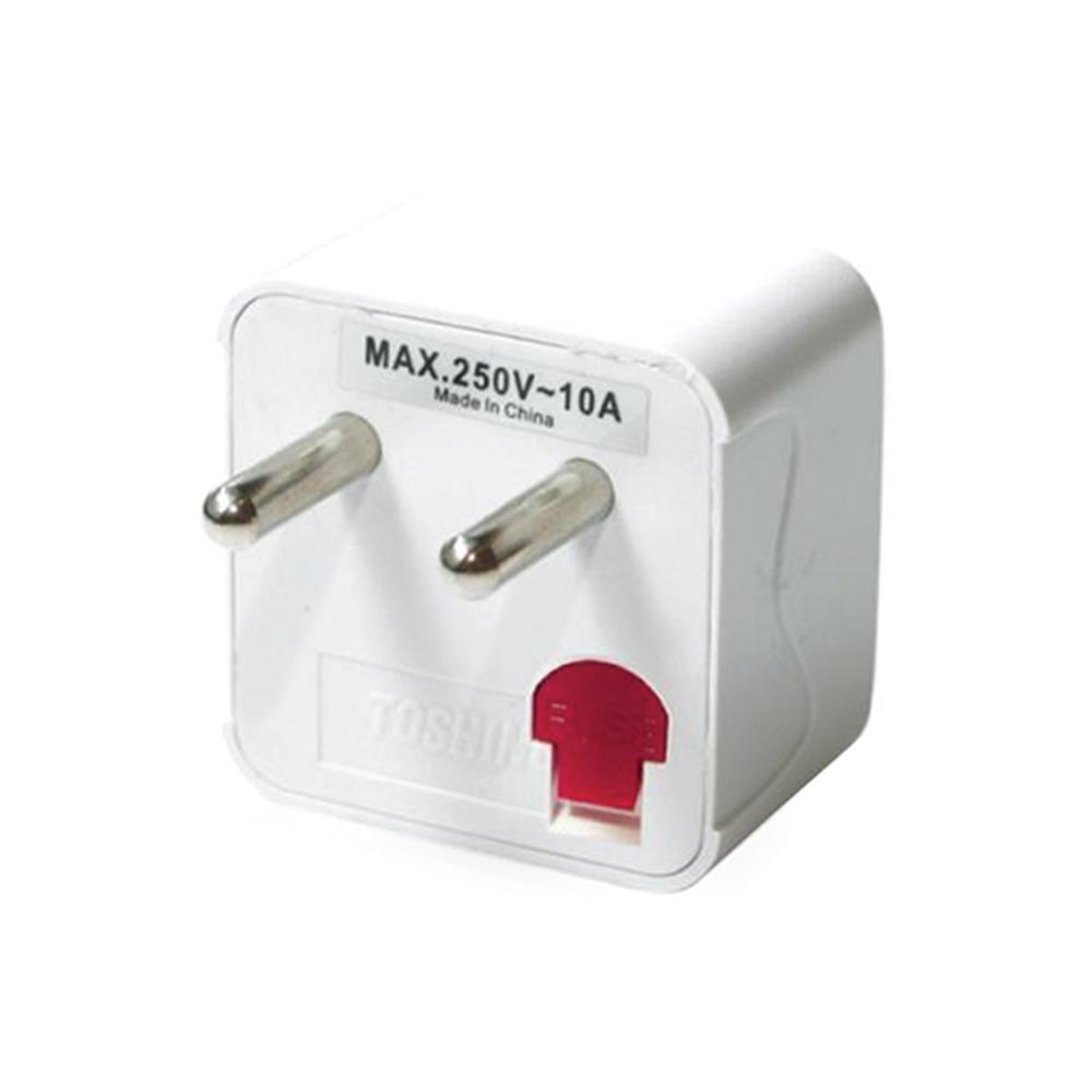 ปลั๊กแปลง 2 ขากลม TOSHINO FS-18A สีขาว