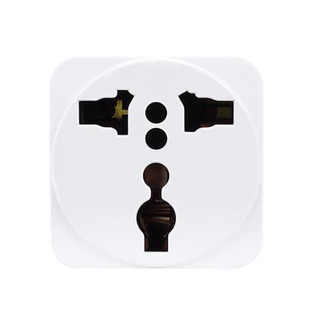 ปลั๊กแปลง 3 ขาแบน (2 ขาแบน 1 ขากลมเป็นขากราวด์) TOSHINO FS-18B สีขาว