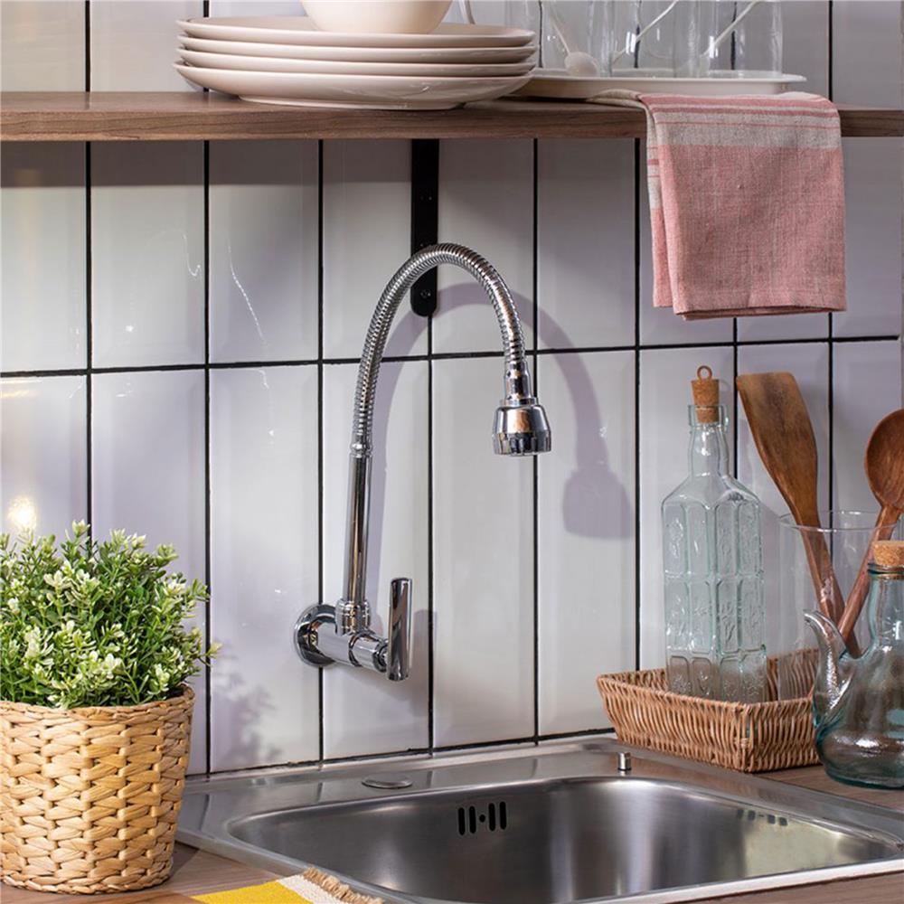 ก๊อกซิงค์เดี่ยวติดผนัง RASLAND M809A-S(S) สีโครม