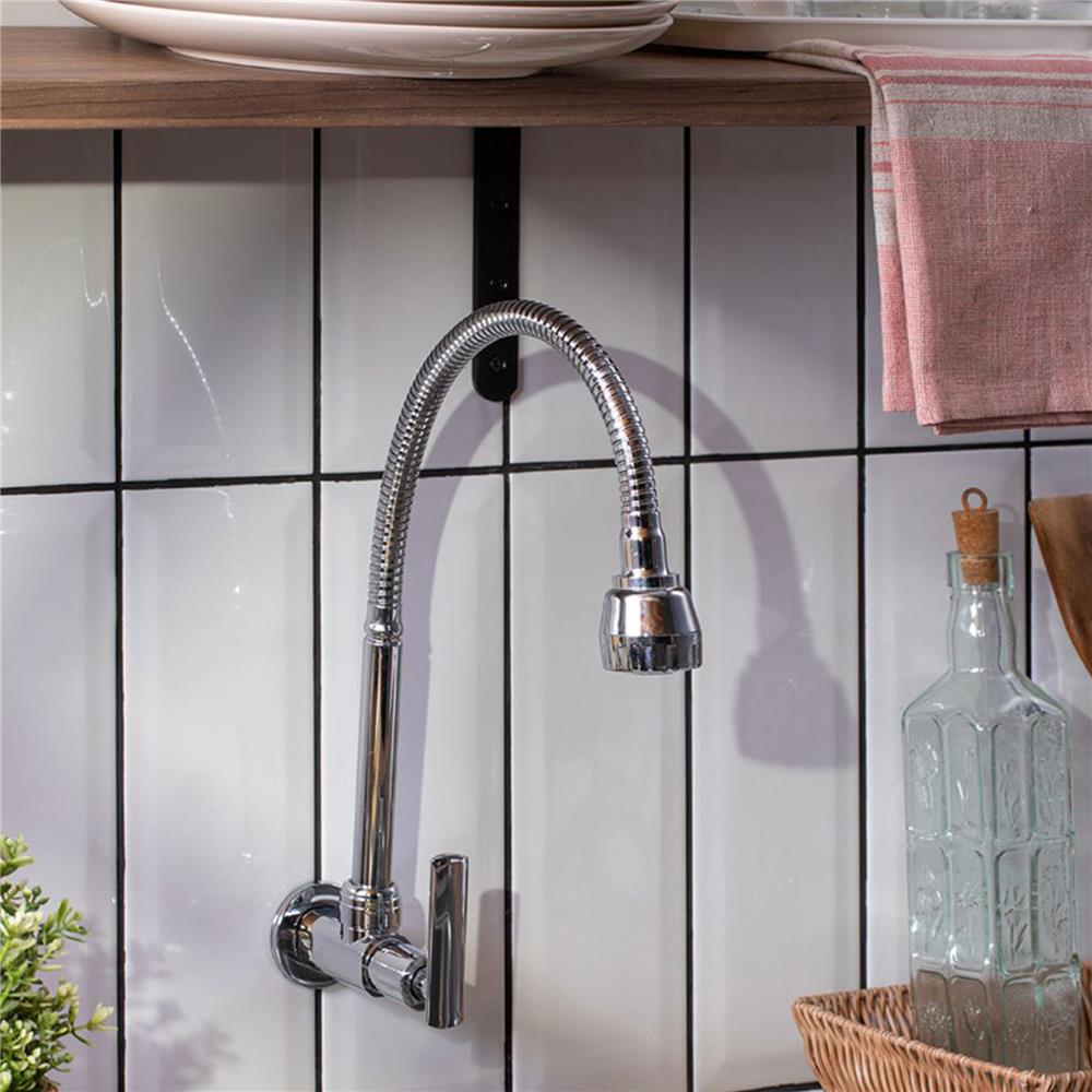 ก๊อกซิงค์เดี่ยวติดผนัง RASLAND M809A-S(S) สีโครม