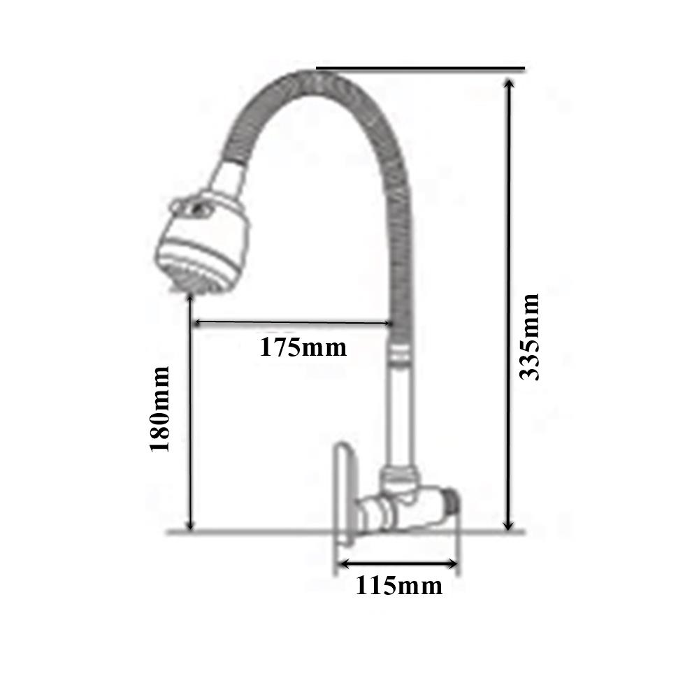 ก๊อกซิงค์เดี่ยวติดผนัง RASLAND M809A-S(S) สีโครม