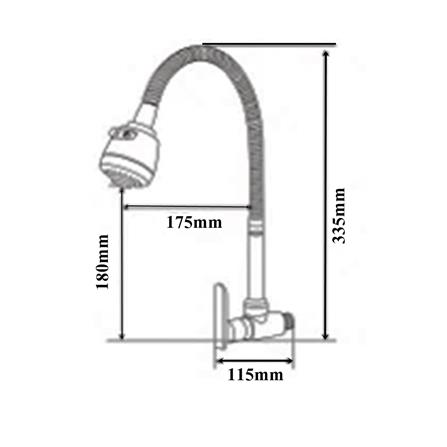 ก๊อกซิงค์เดี่ยวติดผนัง RASLAND M809A-S(S) สีโครม_6