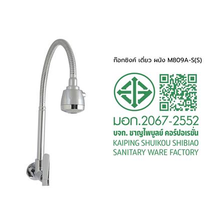 ก๊อกซิงค์เดี่ยวติดผนัง RASLAND M809A-S(S) สีโครม_7