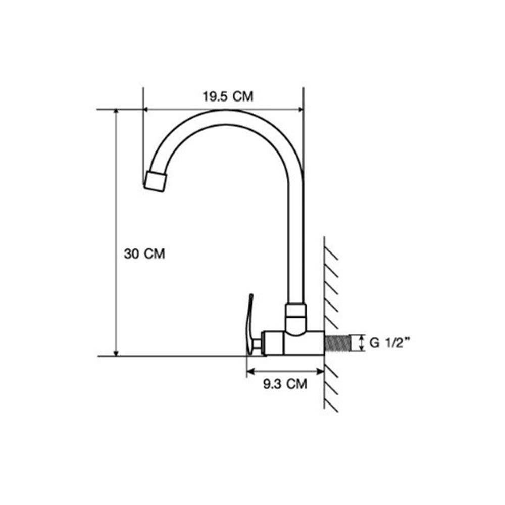 ก๊อกซิงค์เดี่ยวผนัง MOYA PN-81C11 สีโครม