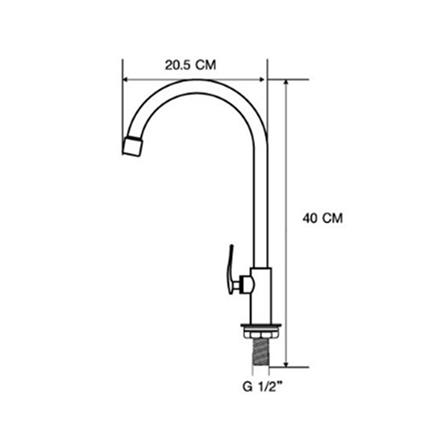 ก๊อกซิงค์เดี่ยวเคาน์เตอร์ MOYA PN-81C12 สีโครม_8