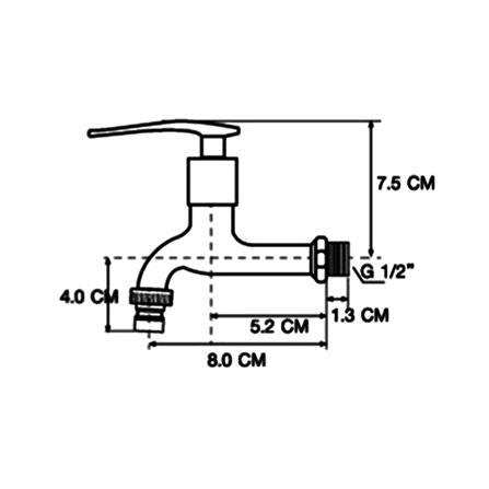 ก๊อกล้างพื้น 1 ทาง MOYA PN-8103 สีโครม_4