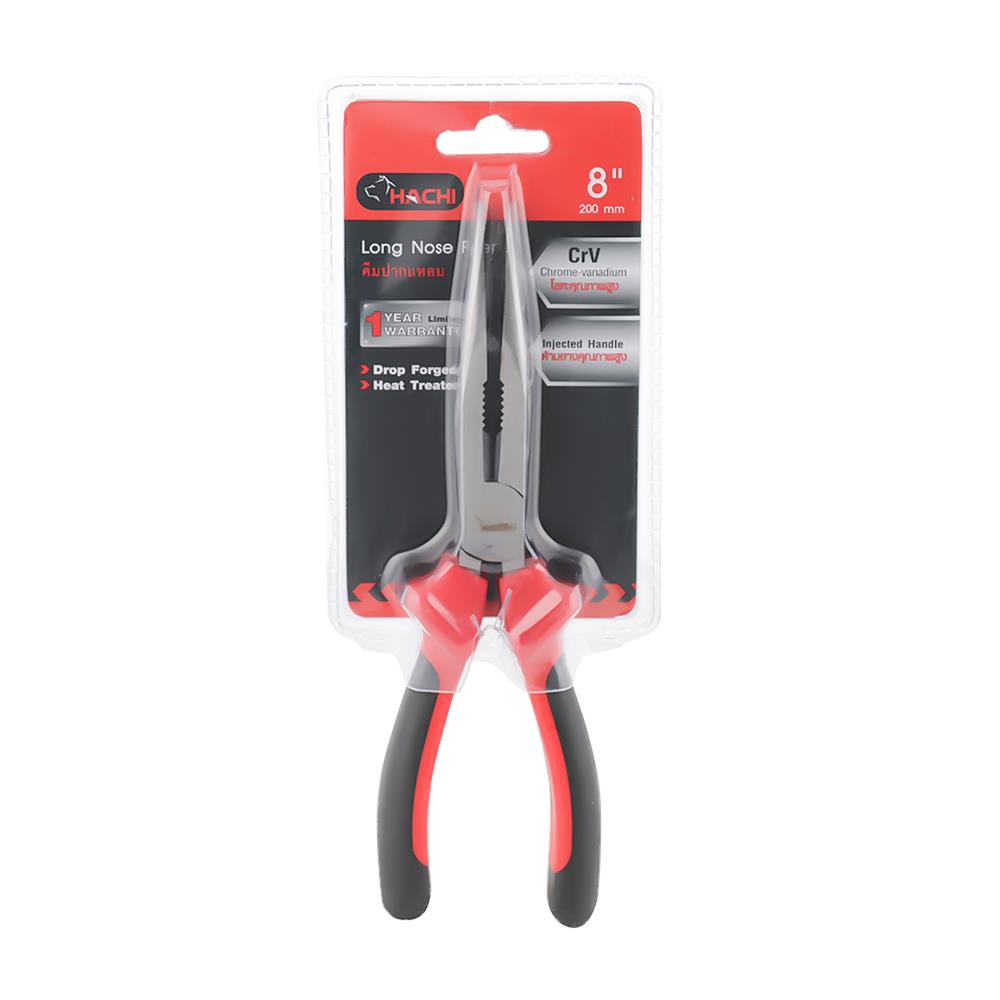 คีมปากแหลม หุ้มยาง HACHI 8 นิ้ว