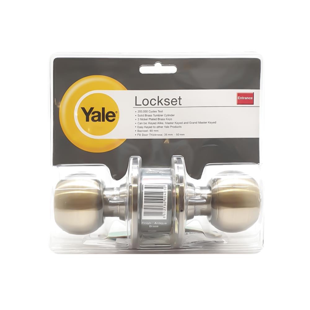 ลูกบิดทั่วไป YALE KN-VCA5227US5 หัวกลม สีทองเหลืองรมดำ