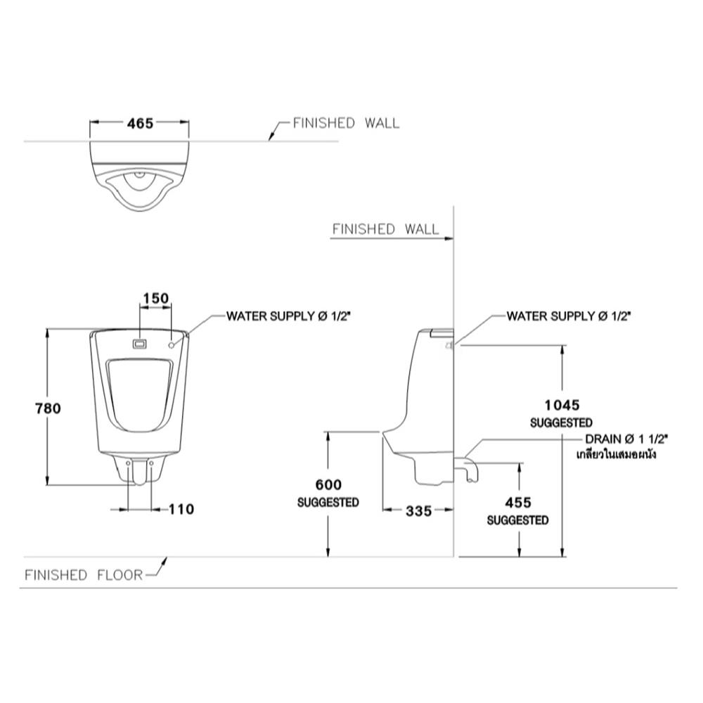 โถปัสสาวะชาย COTTO C3011AC สีขาว
