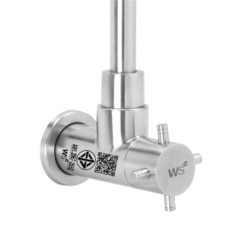 ก๊อกซิงค์เดี่ยวติดผนัง WS WS-0132L สเตนเลส