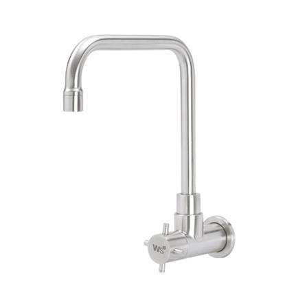 ก๊อกซิงค์เดี่ยวติดผนัง WS WS-0132L สเตนเลส_1