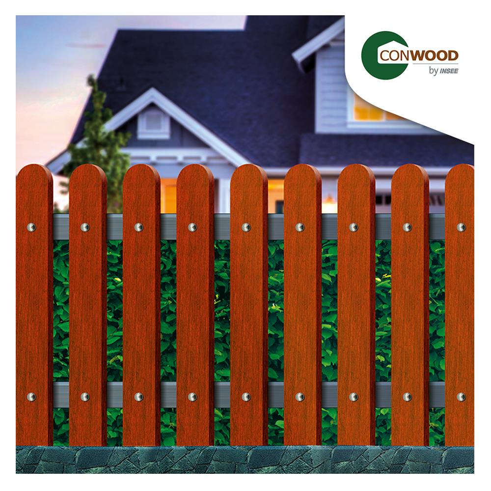 ไม้รั้ว หัวโค้ง CONWOOD พฤกษา หน้า 4 นิ้ว 10X100X1.6 ซม. สีขาวงาช้าง