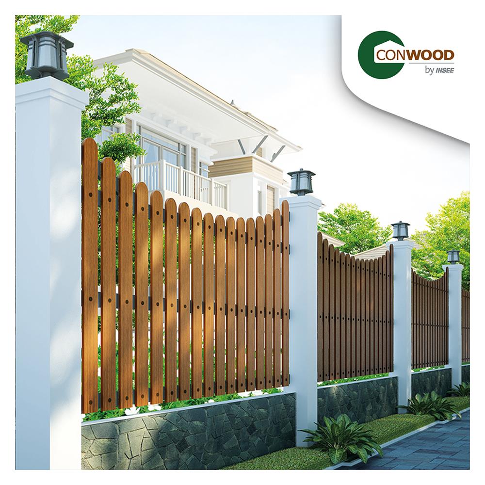 ไม้รั้ว หัวโค้ง CONWOOD พฤกษา หน้า 4 นิ้ว 10X100X1.6 ซม. สีขาวงาช้าง