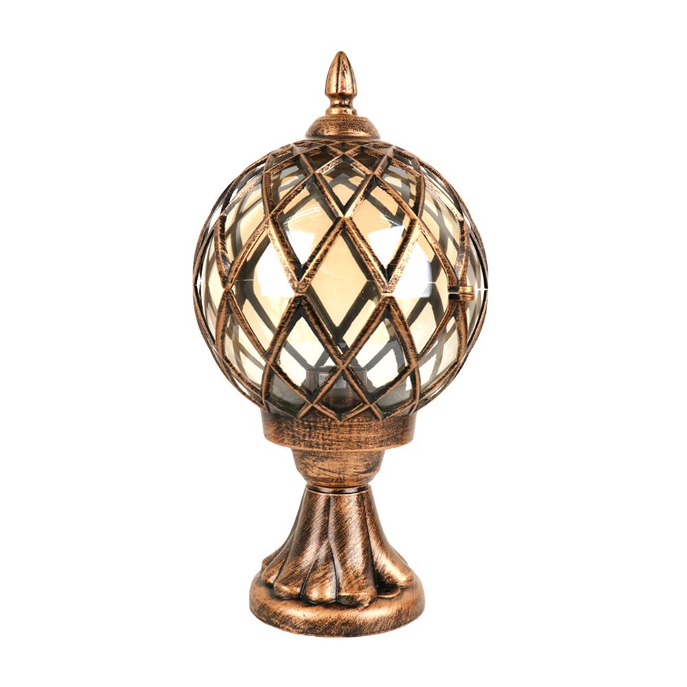 ไฟหัวเสา 2051F(M) CARINI อลูมิเนียม/แก้ว CLASSIC ทองรมดำ