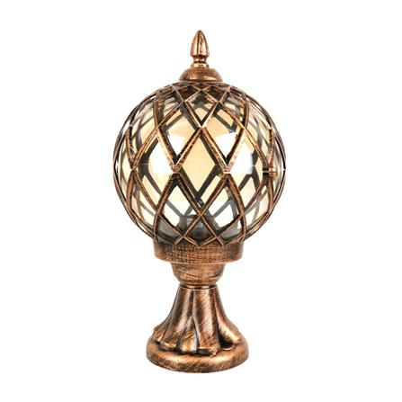 ไฟหัวเสา 2051F(M) CARINI อลูมิเนียม/แก้ว CLASSIC ทองรมดำ_0