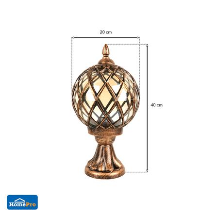 ไฟหัวเสา 2051F(M) CARINI อลูมิเนียม/แก้ว CLASSIC ทองรมดำ_4