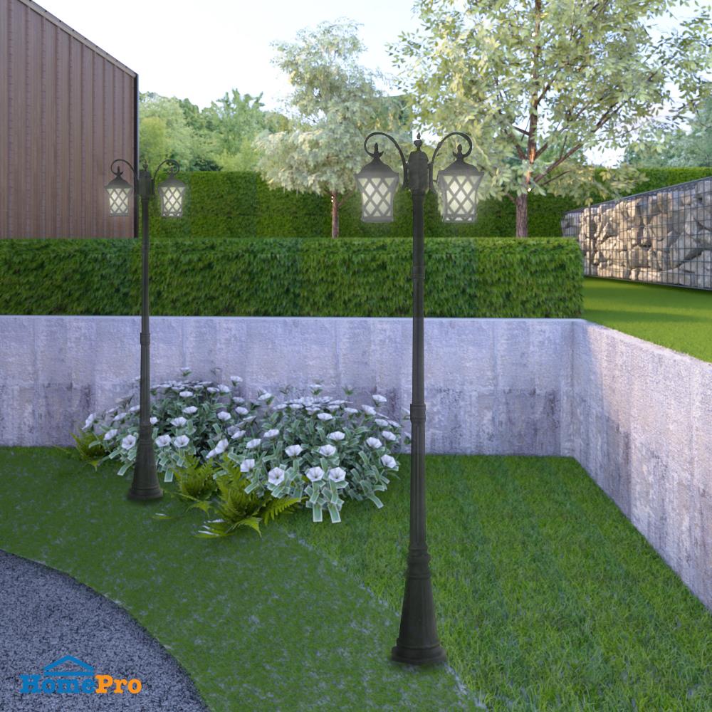 ไฟสนาม 9361/2 CARINI AL/GS CS 2 หลอด สีน้ำตาล