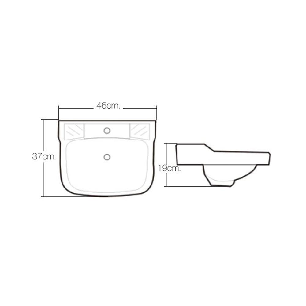 อ่างล้างหน้าแขวน MOYA 812 สีขาว