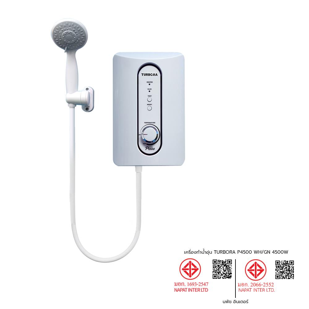 เครื่องทำน้ำอุ่น TURBORA P4500 4500 วัตต์ สีเขียว/ขาว