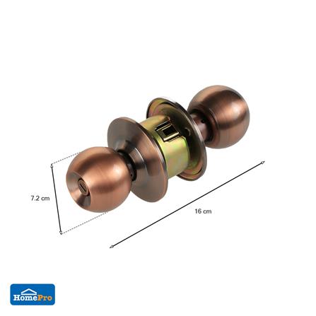 ลูกบิดห้องน้ำ FITT 587ACP72 หัวกลม สีทองแดงรมดำ_5