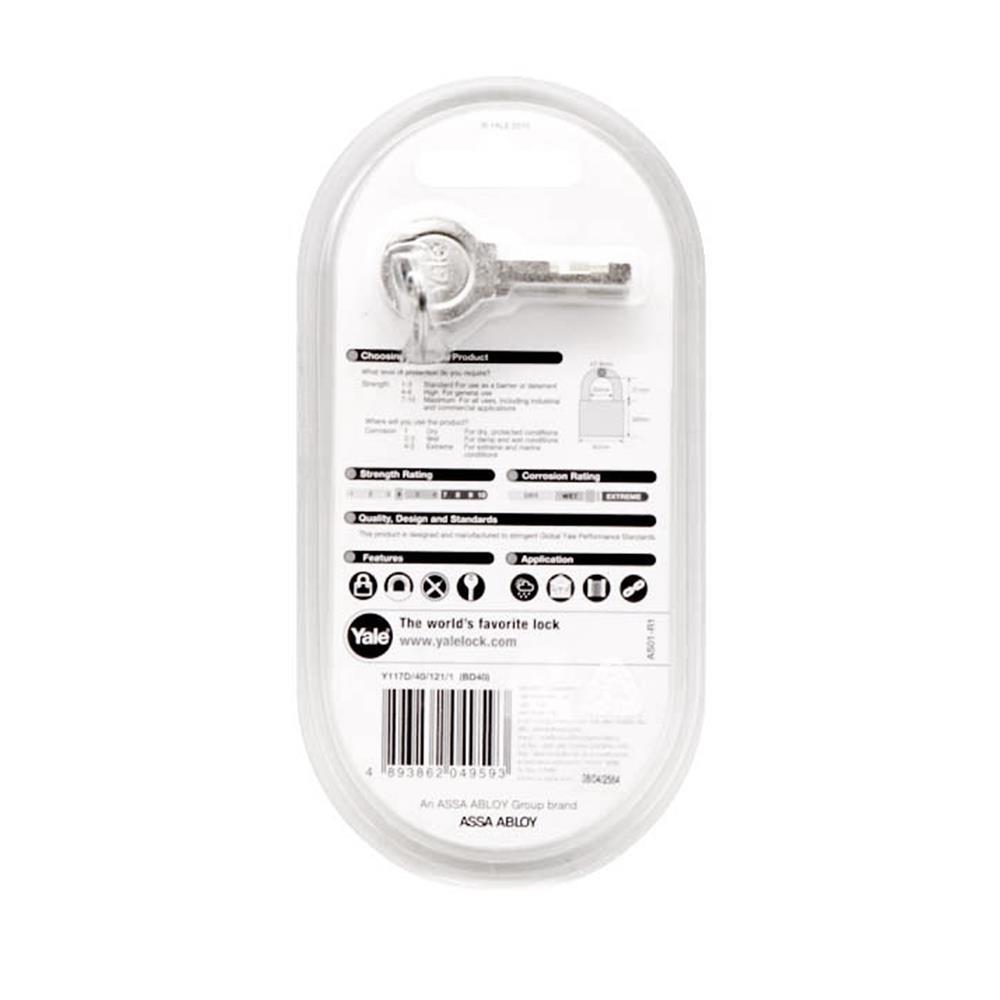 กุญแจลูกปืน YALE BD40 40 มม. สีทอง