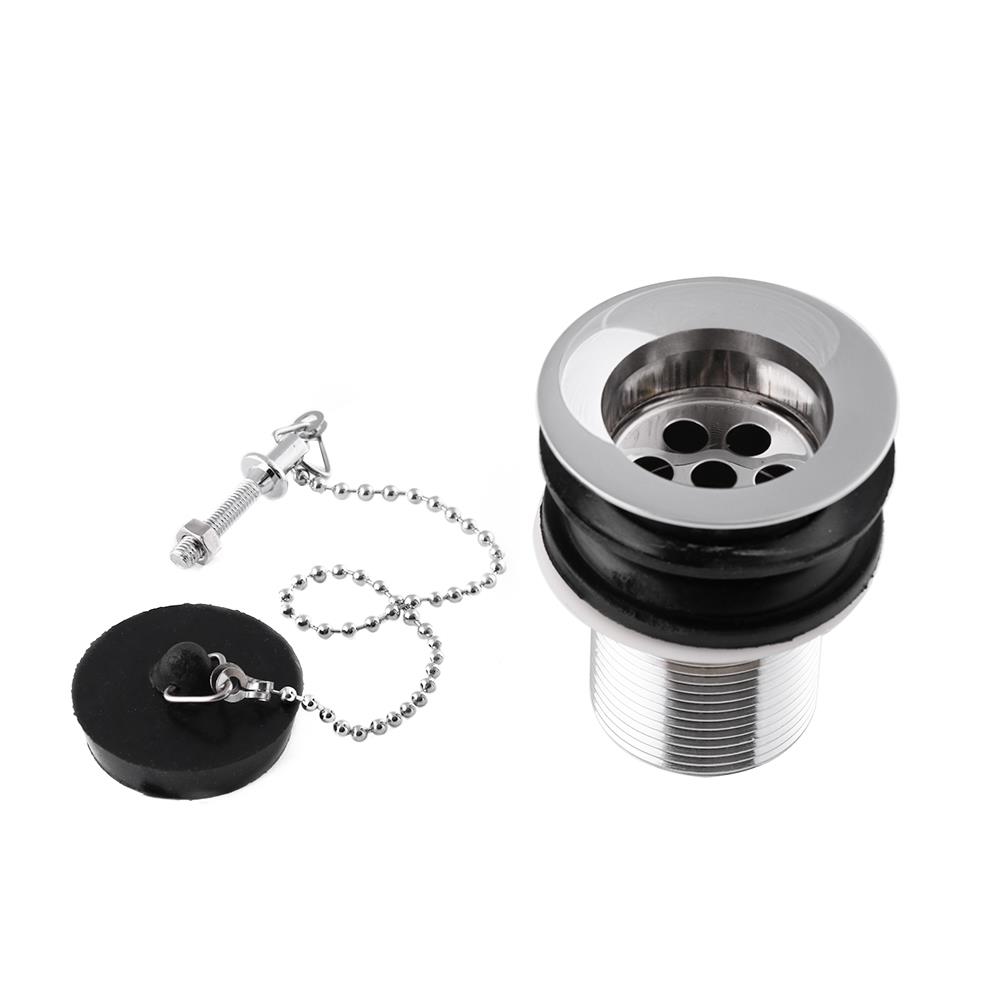 สะดืออ่างล้างหน้าสายโซ่ MOYA P-001 สีโครม