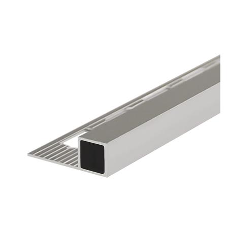 คิ้วอะลูมิเนียมมุมเหลี่ยมกลาง HOME 2 ม. สีเงินเงา