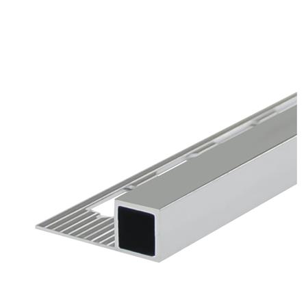 คิ้วอะลูมิเนียมมุมเหลี่ยมใหญ่ HOME 2 ม. สีเงินเงา