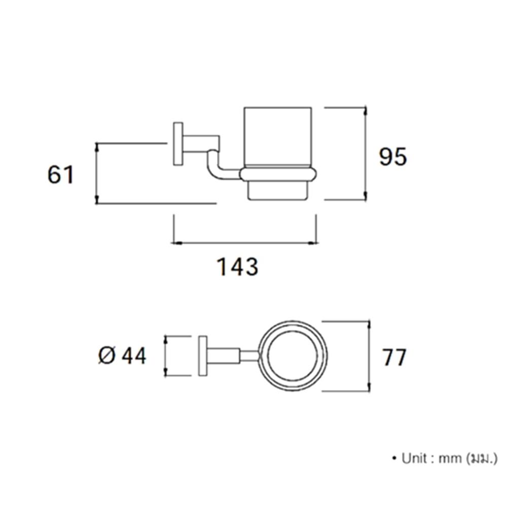 ที่ใส่แปรงสีฟันพร้อมแก้ว AMERICAN STANDARD K-2801-44-N สีโครม