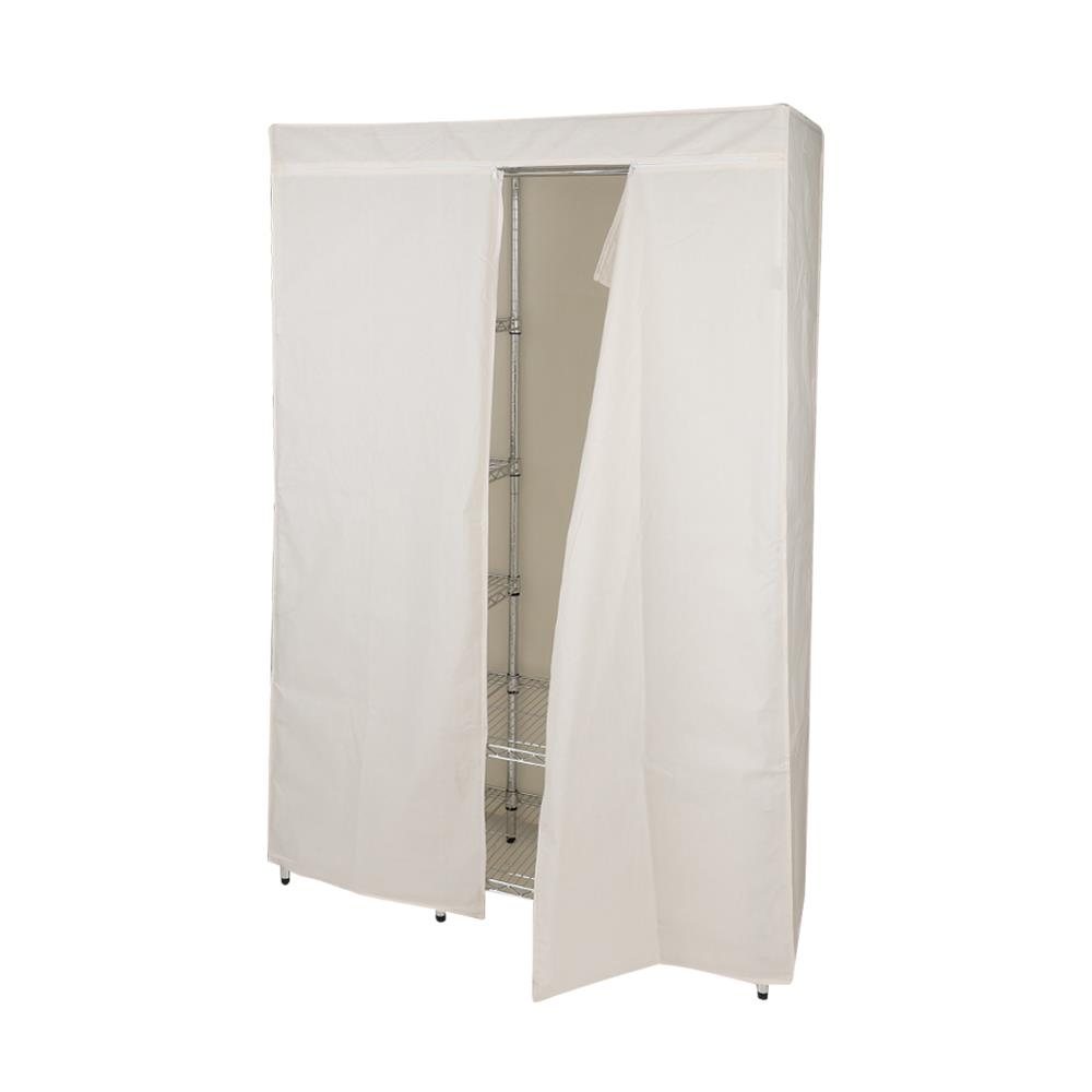 ตู้เสื้อผ้าราวแขวนมีชั้นวาง PLIM 122x46x178 ซม. สีเงิน