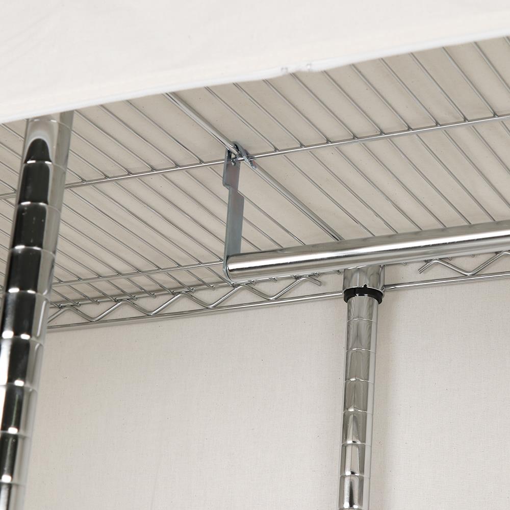 ตู้เสื้อผ้าราวแขวนมีชั้นวาง PLIM 122x46x178 ซม. สีเงิน