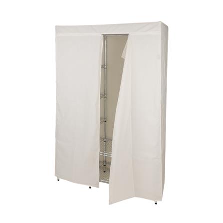 ตู้เสื้อผ้าราวแขวนมีชั้นวาง PLIM 122x46x178 ซม. สีเงิน_1